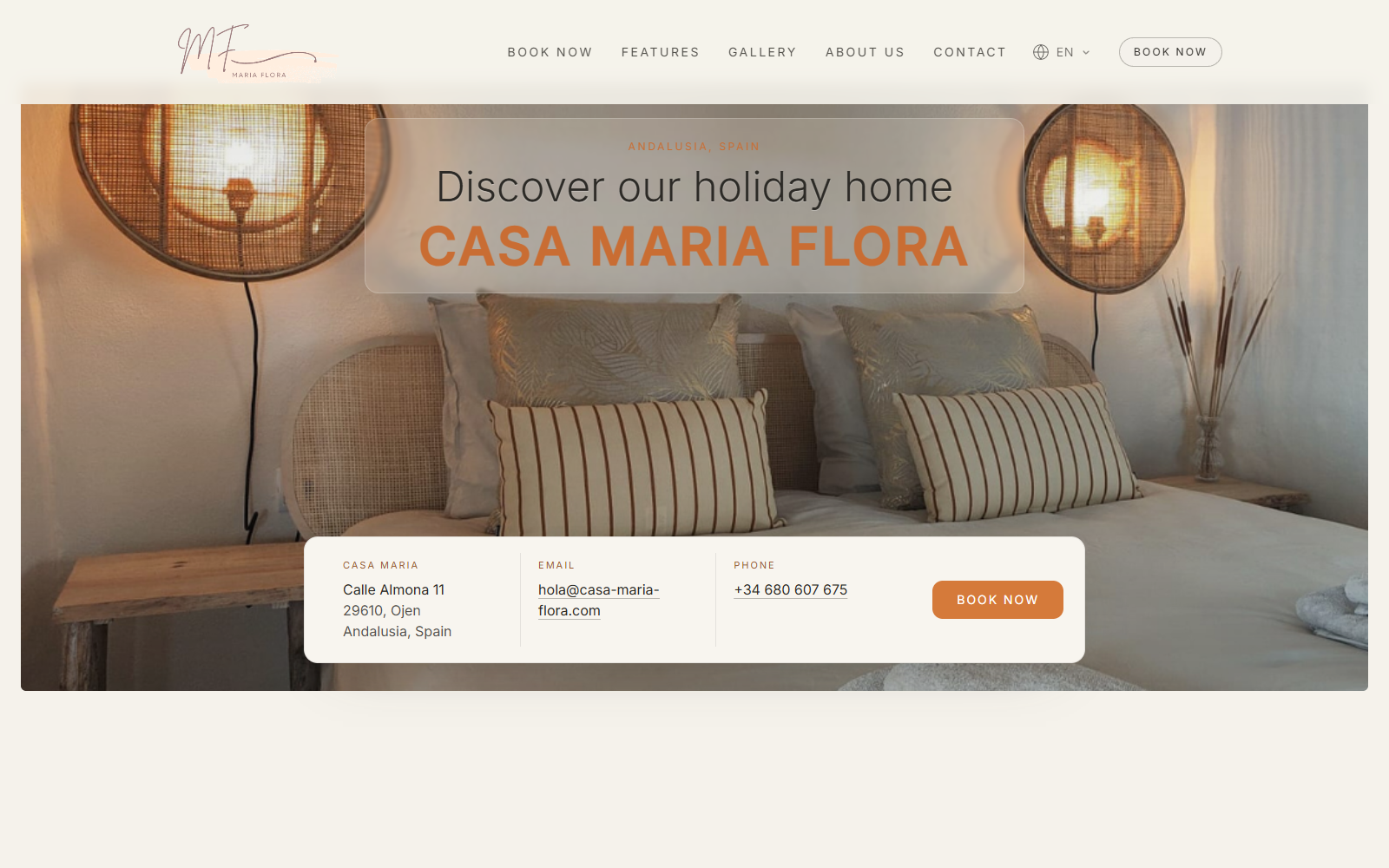Portada actual de Casa Maria Flora